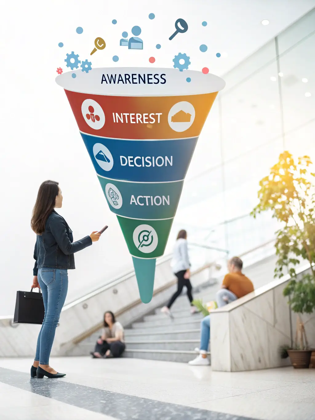 A funnel sales page structure optimized for conversions, showcasing a clear path from initial interest to final purchase.