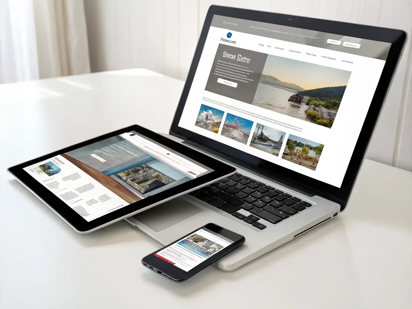 A responsive website design displayed across various devices (desktop, tablet, and smartphone), showcasing the mobile-friendly nature of AnniFit's FUNNEL.